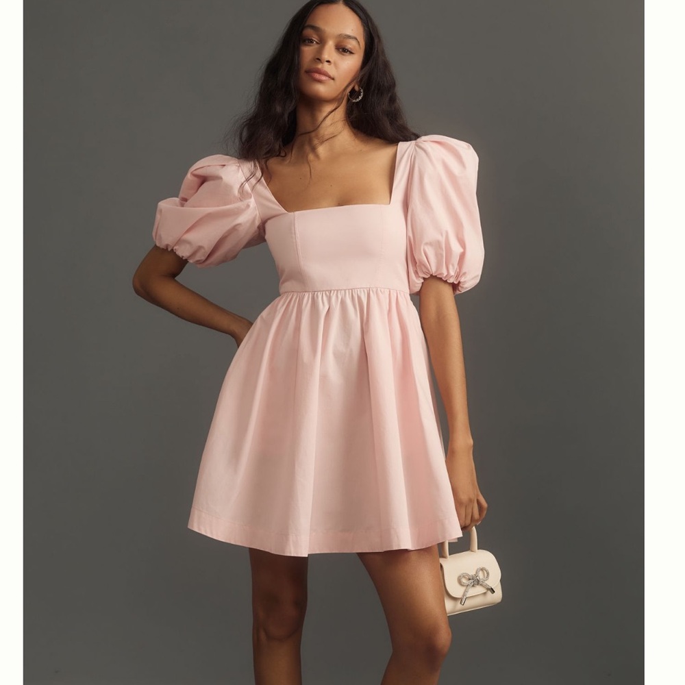 NWT Anthropologie Maeve Puff-Sleeve Square-Neck Mini Dress Size XL